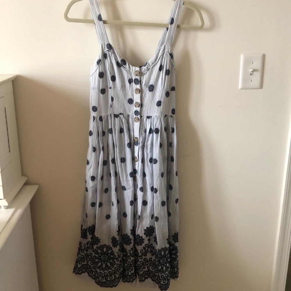 Anthropologie Floral Button Down Dress